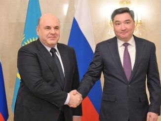 Михаил Мишустин и Премьер-министр Республики Казахстан Олжас Бектенов